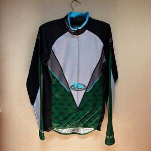Voler Sea Otter Classic Club Raglan Long Sleeve Cycling Jersey Green Medium